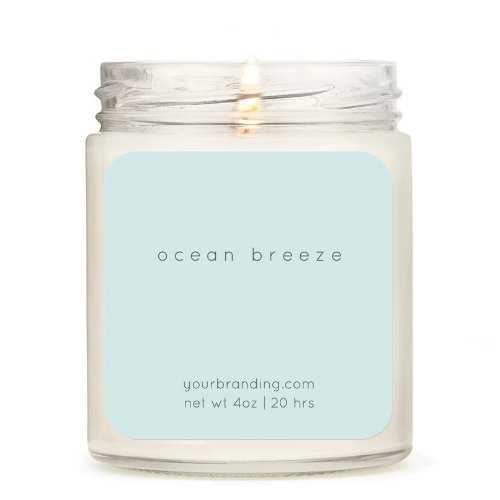 Mint Green Elegant Candle Cosmetic Sticker Label