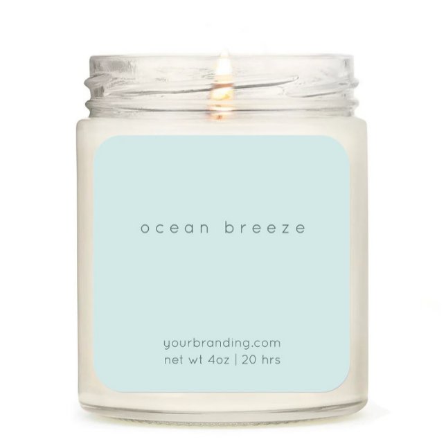 Mint Green Elegant Candle Cosmetic Sticker Label (Creator Uploaded)