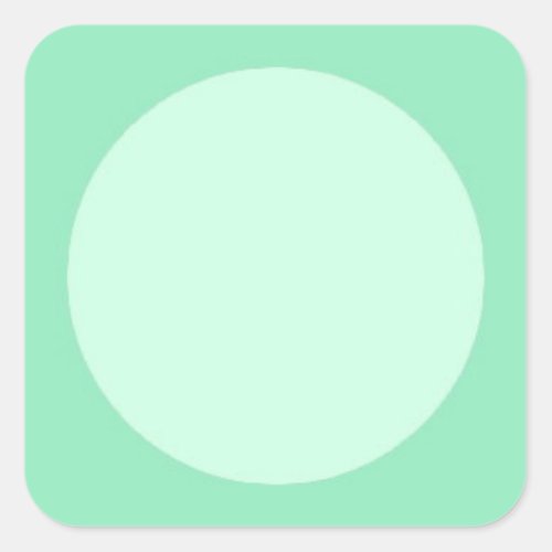 Mint Green Elegant Color Custom Blank Modern Square Sticker