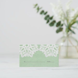 Mint Green Elegant Lace Place Cards