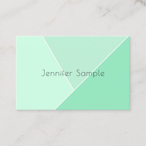 Mint Green Elegant Modern Minimalist Template Business Card