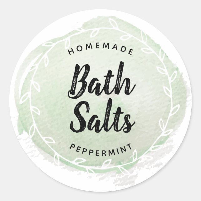 Mint Green Essential Oil Craft Sticker Label (Front)