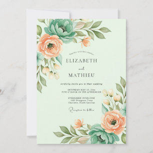Mint Green Ethereal Spring Wedding Invitation