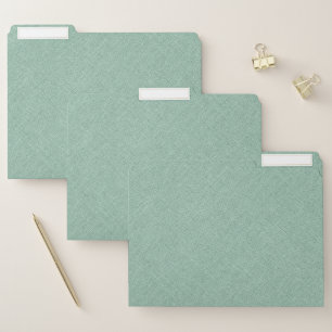 Mint-green Faux Linen File Folder