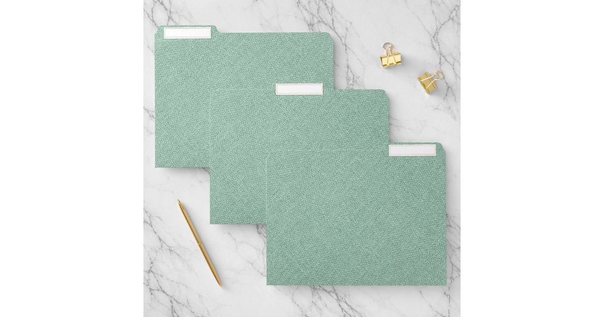 Linen Files Mint-green Faux Linen File Folder | Zazzle