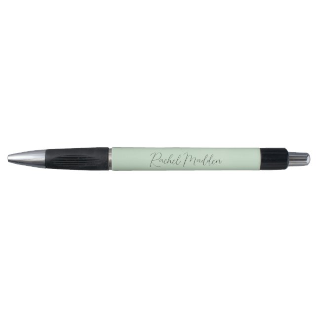Mint Green Feminine Minimalist Script Custom Name Pen (Front)