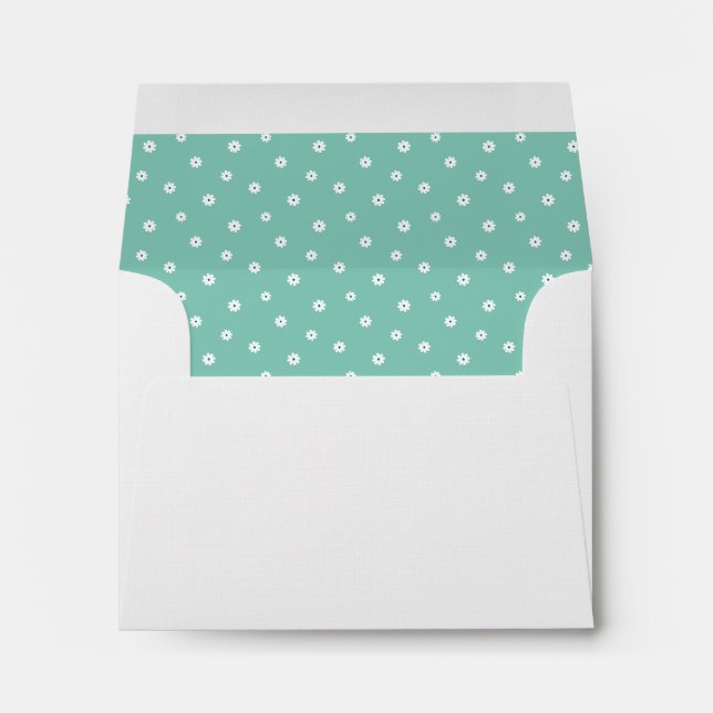 Mint Green Floral Addressed Envelope (Back (Bottom))