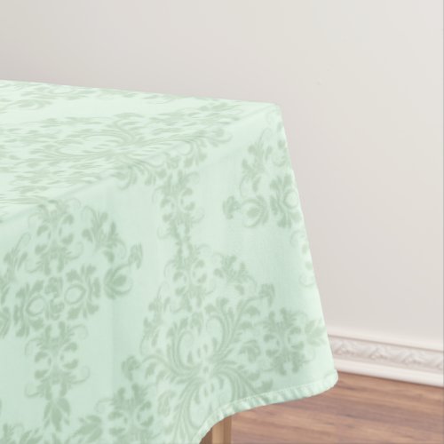 Mint_Green Floral Damasks Tablecloth