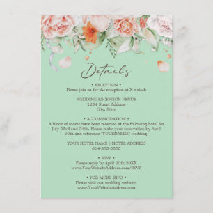 Mint Green Floral Details Enclosure Card