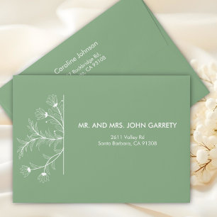 Mint Green Floral  Envelope
