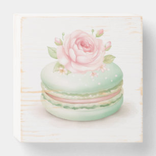 Mint Green Floral Macaron Art Watercolor French Wooden Box Sign
