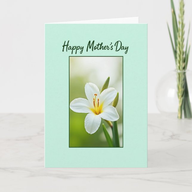 Mint Green Floral Mothers Day Card (Front)