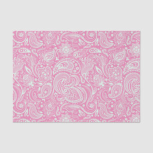 Mint-Green Floral Paisley Custom Pink Background Tissue Paper