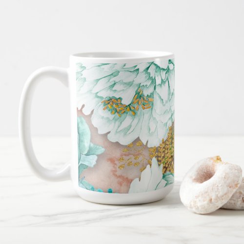 Mint Green Floral Pattern and Pink