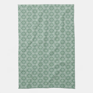 Mint Green Floral Pattern Towel