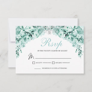 Mint Green Floral RSVP Enclosure Card
