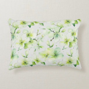 Mint Green Floral Tie Dye Accent Pillow