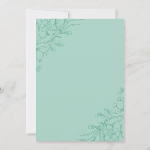 Mint Green Floral Wedding Invitation | Zazzle