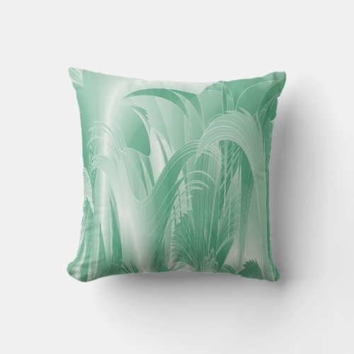 Mint Green Foliage Outdoor Pillow