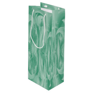 Mint Green Foliage Wine Gift Bag