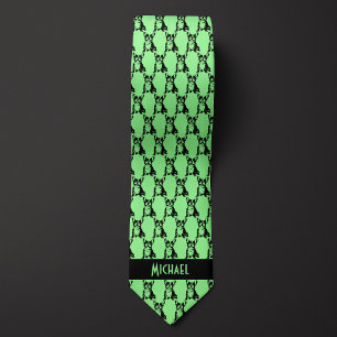 Mint Green French Bulldog Neck Tie