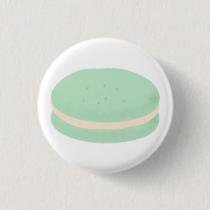 Mint Green French Macaron Pastry Gift Button