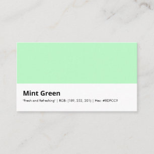 Mint Green "Fresh and Refreshing" Business Card