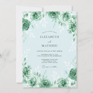 Mint Green Fresh Spring Wedding Invitation