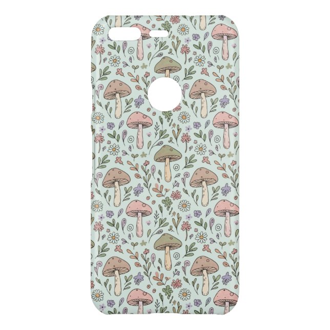 Mint Green Fungi Mushroom Uncommon Google Pixel Case (Back)