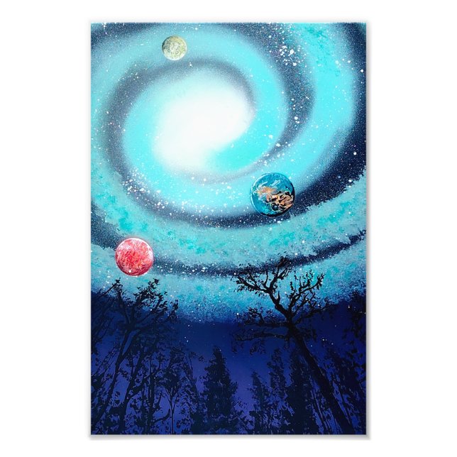Mint Green Galaxy Photo Print (Front)