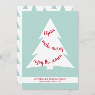 Mint Green Geometric Christmas Tree Holiday Script