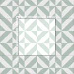 Mint Green Geometric Deco Cube Pattern Fabric