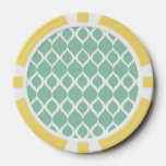 Mint Green Geometric Ikat Tribal Print Pattern Poker Chips at Zazzle