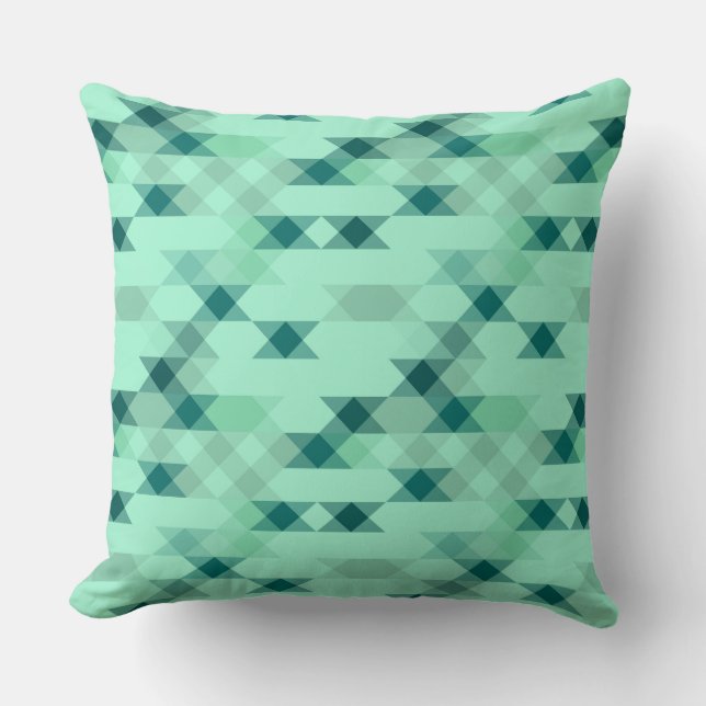 mint green geometric throw pillow (Front)