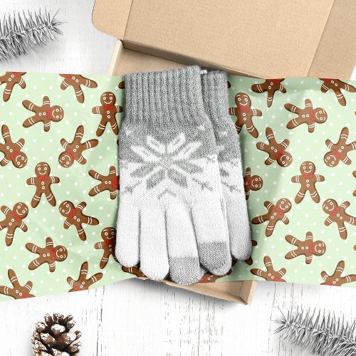 Mint Green Gingerbread Man Christmas Tissue Paper