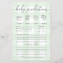 Mint Green Gingham Baby Predictions Game