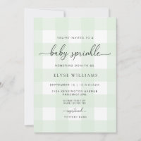 Mint Green Gingham Baby Sprinkle