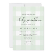 Mint Green Gingham Baby Sprinkle Invitation