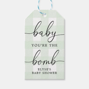 Mint Green Gingham Bath Bomb Favor Tag