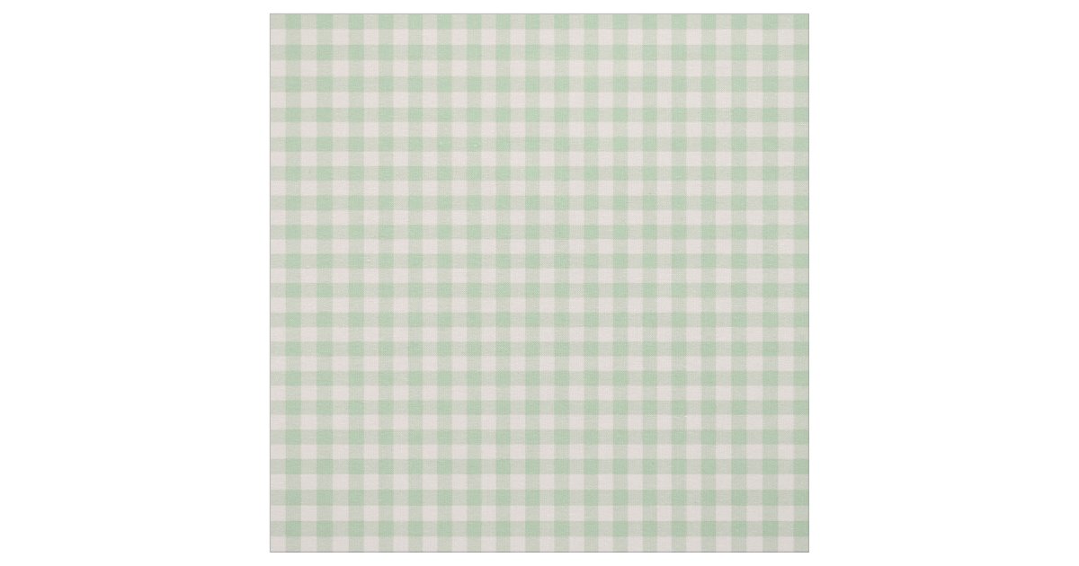 Mint Green Gingham Check Seamless Repeat Pattern Fabric | Zazzle