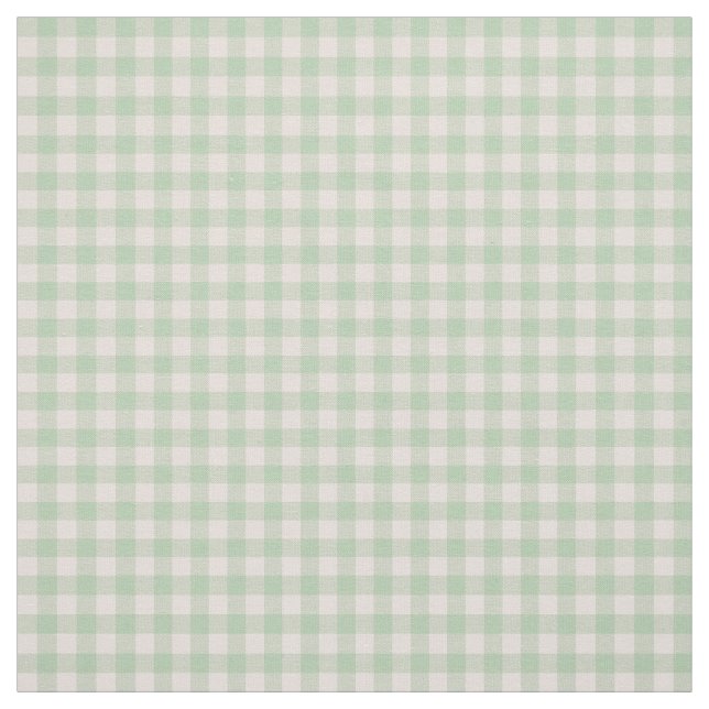 Mint Green Gingham Check Seamless Repeat Pattern Fabric (Swatch)