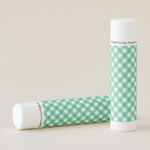 Mint Green Gingham Checkered Pattern Classic Style Lip Balm