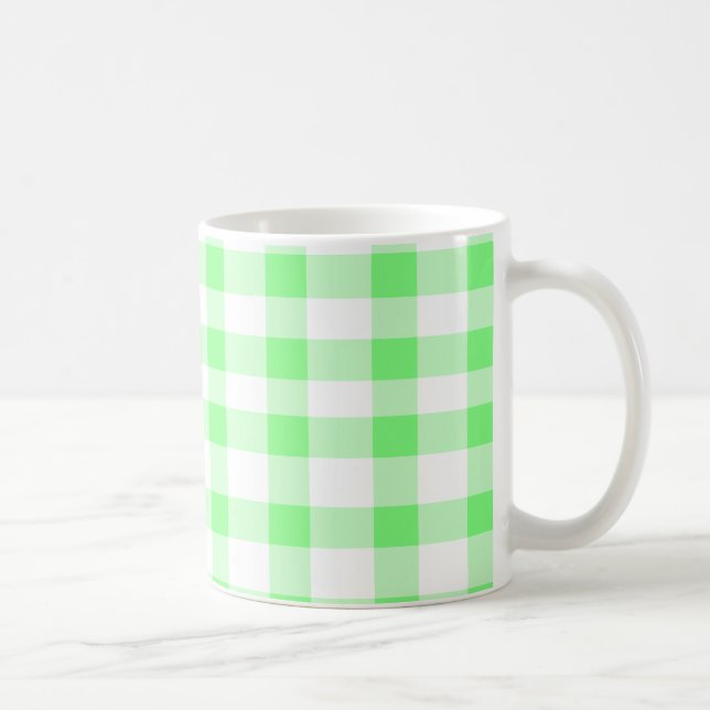 Mint Green Gingham Coffee Mug (Right)