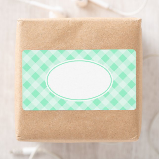 Mint Green Gingham Labels (Insitu)