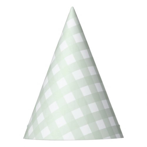 Mint Green Gingham Party Hat
