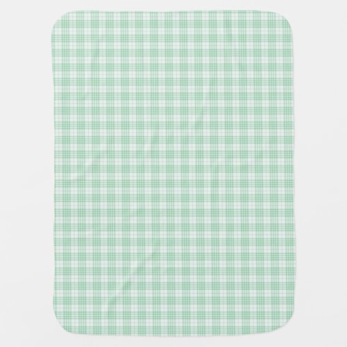 Mint Green Gingham Plaid Receiving Blanket