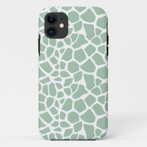 Mint Green Giraffe Print iPhone 11 Case