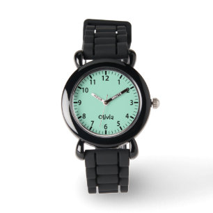 Mint Green Girls Personalized Kids Watch 