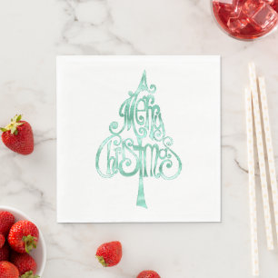 Mint Green Glam Christmas Napkins