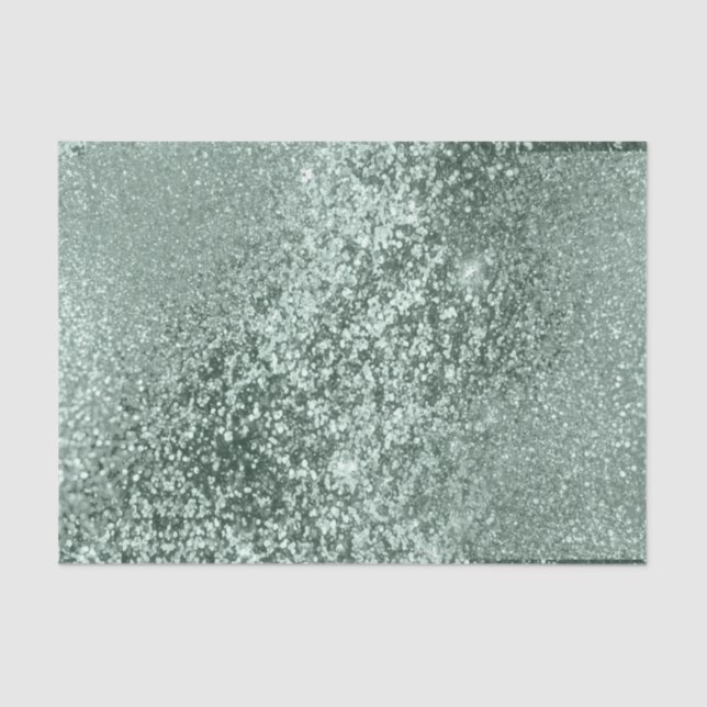 Mint Green Glitter Background  Tissue Paper (Front)
